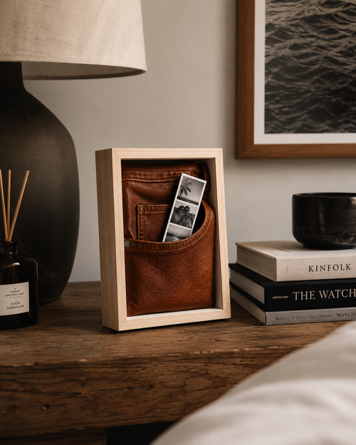 Brown Leather Side Pocket Frame