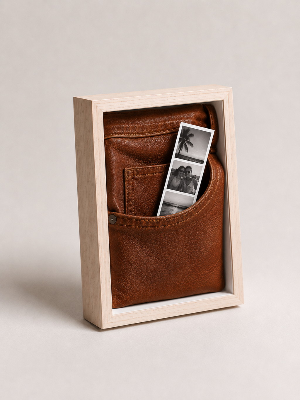 Brown Leather Side Pocket Frame