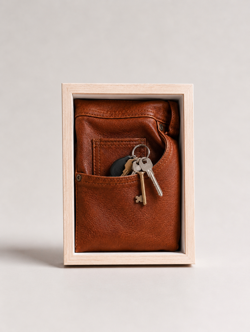 Brown Leather Side Pocket Frame