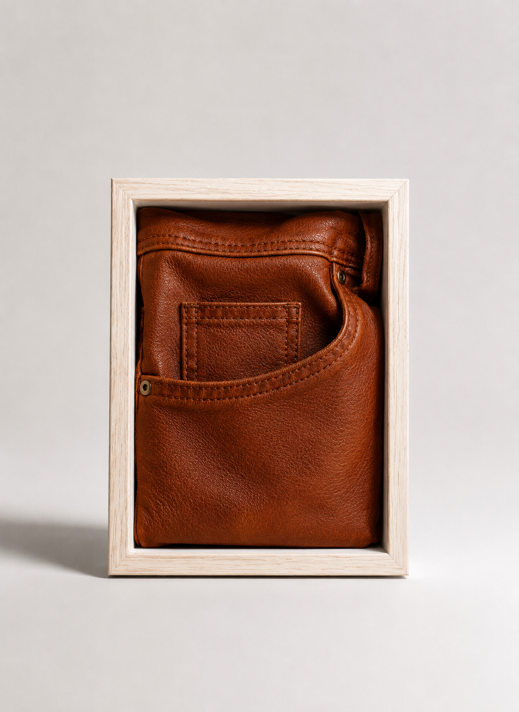 Brown Leather Side Pocket Frame