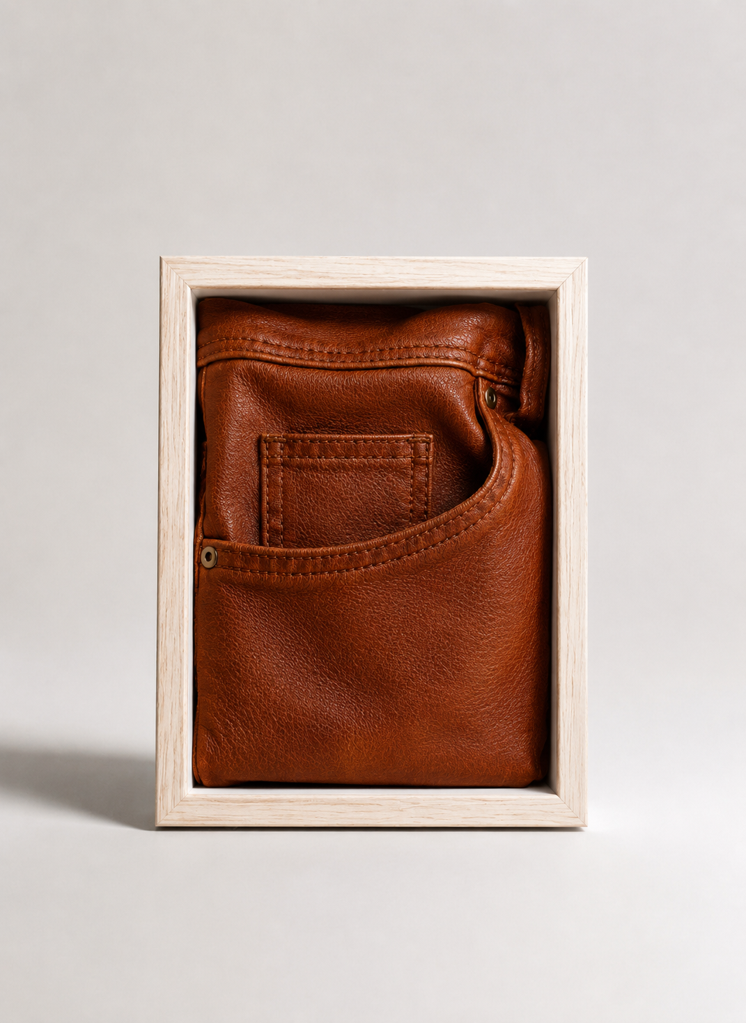 Brown Leather Side Pocket Frame